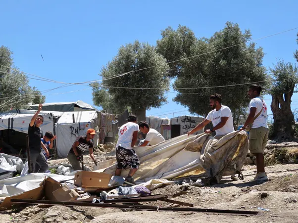 Resident Volunteers clearing vacant constructions