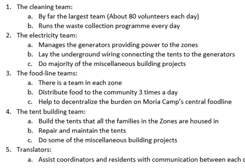 Volunteers working